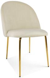 FDY Scaun Bucatarie/Dining Ylmma Catifea Bej, Picioare Metalice, Finisaj Auriu
