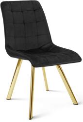 FDY Scaun Bucatarie/Dining Spirit Plus Catifea Negru, Picioare Metalice, Finisaj Auriu