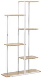 Sersimo Etajera decorativa cu 6 rafturi din metal si MDF, 60x20x113 cm, alb maro (GA-0212) Biblioteca