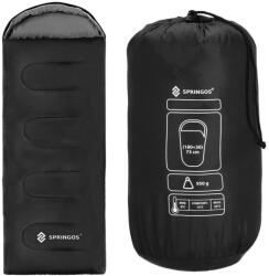 Sersimo Sac de dormit tip mumie 210x73 cm, 8-20°C, negru, cu husa transport (CS-0042) Sac de dormit