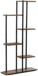 Sersimo Etajera industriala cu 6 rafturi din metal si MDF, 60x20x113 cm, negru maro (GA-0211) Biblioteca