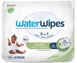 WaterWipes 4x WATERWIPES Nedves törlőkendők Baby&Toddler 3in1 60 db (240 db) - vitalcafe