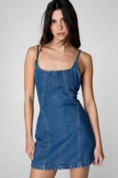Nasty Gal Kék Egyenes Farmer Ruha Mini Vállpántokkal Cipzárral Nasty Gal 38