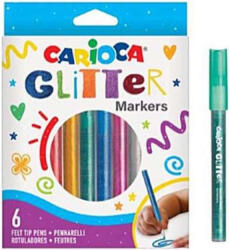 CARIOCA Filctoll készlet, CARIOCA - 42190, glitteres, 6 db-os (FTKC42190)