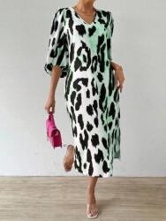 Shein Többszínű Ruha MIDI Klasszikus V-nyakkivágással Shein Állatmintás 36