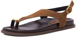 PASS Collection Sandale dama din piele naturala intoarsa, PASS Collection AGQS80001C 02-I, maro