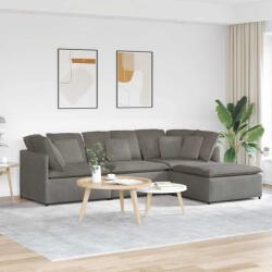 vidaXL Canapea modulara cu taburet si perne tesatura velur gri deschis GartenMobel Dekor (3321317) Canapea