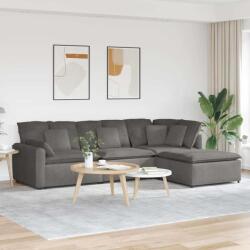vidaXL Canapea modulara cu taburet si perne tesatura velur gri deschis GartenMobel Dekor (3321197) Canapea