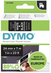 DYMO Bandă adezivă originală Dymo pentru imprimantă de etichete, Dymo, 53721, S0721010, imprimare albă/fundal negru, 7m, 24mm, D1