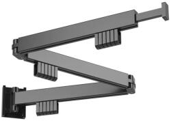 Helper 114cm falra szerelhető szárító állvány, kampókkal visszahúzható, könnyen szerelhető, nagy teherbírású, erkélyre/fürdőszobába/hálószoba, fekete (sid549-549) Ruhaszárító