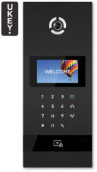 BAS-IP AA-12FB Fekete - IP kaputelefon panel, 4, 3" LCD, UKEY, SIP 2.0 - BasIP (EC-28528)