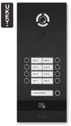 BAS-IP BI-08FB Fekete - IP kaputelefon panel, 8 lakásos, UKEY, SIP 2.0 - BasIP (EC-BI-08FB BLACK)
