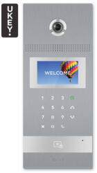BAS-IP AA-12FB Ezüst - Kaputelefon IP, 4.3" LCD, UKEY, SIP 2.0 - BasIP (EC-28843)