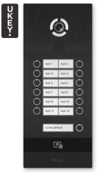 BAS-IP BI-12FB Fekete - IP kapu panel, 12 bérlő, UKEY, SIP 2.0 - BasIP (EC-30524)