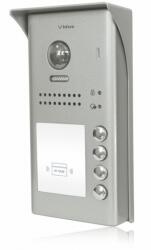 VIDOS S1104A - DUO kapu panel 4 család számára kamerával és 125kHz RFID kártyaolvasóval, felületi szerelés - Vidos (EC-21764)