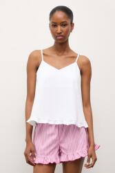 Answear. LAB pijama din două piese pentru femei, din bumbac BPY2-PJD017_42X (biały top + dół paski)
