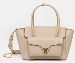 Coccinelle shopper női bőr DOUBLE BEAT - bézs Univerzális méret - answear - 107 990 Ft
