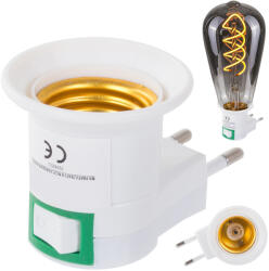 Verk Group E27 foglalatú 230V kapcsolós adapter (12267)