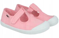 FLOSSY Rózsaszín tornacipő Flossy tépőzáras barefoot fehér talp cserélhető cipő R24 (142 - ROSA)