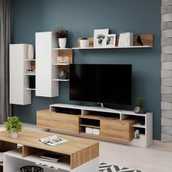 TEMPO KONDELA Mobilier living, alb/stejar grandson, ALICANTE