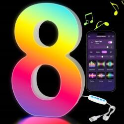  8-as számjegy Kangtaixin Led háttérvilágítással, Rgb számjegyek (cyfra 8 podświetlana led)