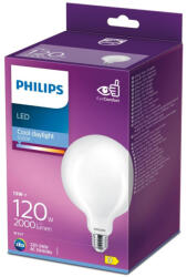 Philips LED izzó E27 gömb alakú G120 13W = 120W 2000lm 6500K hideg izzószálas LED Classic Philips (8718699764975)