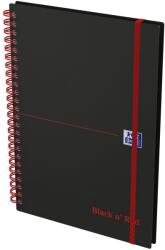 OXFORD Black n Red PP fedlapos spirálfüzet A5/70 lap vonalas, gumis, SCRIBZEE® App kompatibilis (400047655)