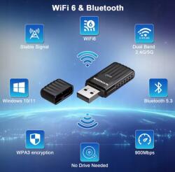  Wonlink Adaptador Wifi 6 Usb Adapter 5G AX900 Bluetooth 5.3 wifi AntennaPár (WONLINK)