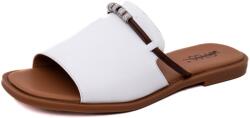 PASS Collection Papuci damă piele naturala, x4x460016b 13-n albi slip-on, design minimalist, casual vară