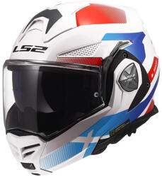 LS2 Advant X FF901 Nova Gloss White/Blue/Red Cască Moto Flip-Up ECE 22.06 1600gr cu Pinlock și Sunvisor 56901 25 02 (02)