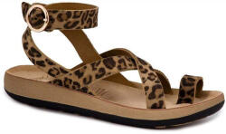 Fantasy Sandals Sandale Anatomice din Piele pentru Damă Maro S350-Moka-Leopard (S350-Moka-Leopard)