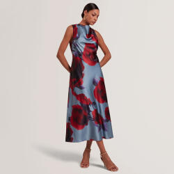 Ted Baker Rochie De Vară Midi Pentru Nuntă Botez Drapată Satin Albastru Deschis 282436-lt-blue (282436-lt-blue)