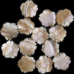  Sidef Floare Margele Pentru Bijuterii - 12x12x3 mm - 1 Buc