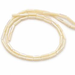  Margele Bijuterii Sidef Tub 13-14x3 mm Forma Fina pentru Coliere si Bratari