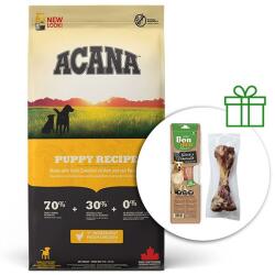 ACANA Puppy Recipe 11, 4 кг + 2x Лакомства безплатно