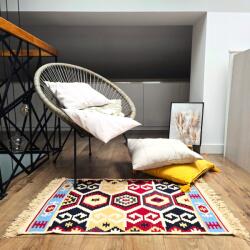 Kotonia Home Covor cu tesatura plata cu decor traditional - Kilim cu doua fete, 120x180 cm - 06 (004746-120180) Covor