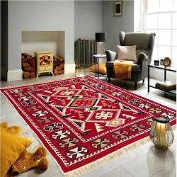 Kotonia Home Covor cu tesatura plata cu decor traditional - Kilim cu doua fete, 60x90 cm - 04 (004744-6090) Covor
