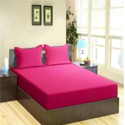 Kotonia Home Husa de pat cu elastic Kotonia Home, Damasc Saten, 160x200+20 cm, Magenta (004663-160)