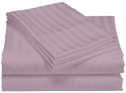 Kotonia Home Cearceaf de pat Kotonia Home Deco, 100% bumbac, Damasc Saten, dimensiune dungi 1 cm, Lila, 220x240 cm (001091-240)