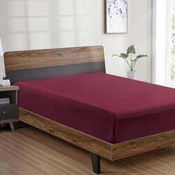 Kotonia Home Husa de pat cu elastic Kotonia Home Hotel, 100% bumbac, Damasc DeLux Saten, burgundy, 180×200+30 cm (004301-180)