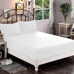 Kotonia Home Husa de pat cu elastic Kotonia Home Hotel, 100% bumbac, Damasc DeLux Saten, alb, 160×200+35 cm (004304-160)