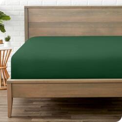 Kotonia Home Husa de pat cu elastic Kotonia Home Hotel, 100% bumbac, Damasc DeLux Saten, verde smarald, 160×200+35 cm (004298-160)