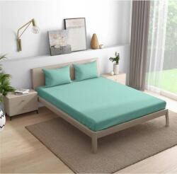 Husa de pat si 2 fete de perna, cu elastic, Sonia-Home, Damasc, 2 persoane, Uni, 160x200cm, verde menta (123549-160)