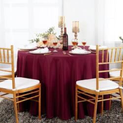Kotonia Home Fata de masa Kotonia Home - rotunda cu diametrul 240 cm, Damasc Saten DeLux, 100% bumbac, burgundy (002246) Fata de masa