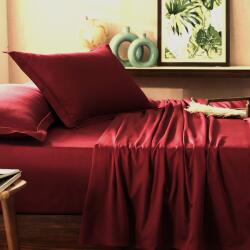 Kotonia Home Cearceaf de pat Kotonia Home Hotel - 220x240 cm, 100% bumbac, Damasc DeLux Saten, burgundy (003000)