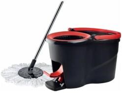 Kotonia Home Mop rotativ - 360 grade cu maner telescopic, galeata ovala cu sistem centrifugare cu pedala, rosu, 14 L (004564)