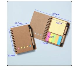 EMC ONSHOP Carnetel de Notite, cu Spirala, 13x10cm, cu Etichete Adezive si Pix 13cm (JML-JX010)