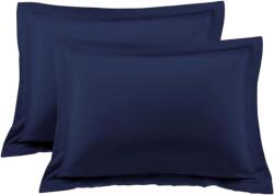 Kotonia Home Set 2 fete de perna Kotonia Home Damasc Saten DeLux - 100% bumbac, 70x70 cm, Bleumarin (002268-70) Lenjerie de pat