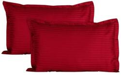 Kotonia Home Set 2 fete de perna Kotonia Home Deco - Damasc Saten - 100% bumbac, dimensiune dungi 1 cm, Rosu, 50x70 cm (001901-50) Lenjerie de pat
