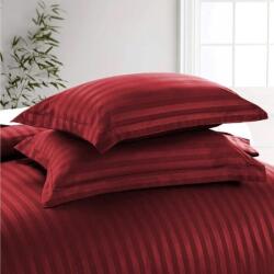 Kotonia Home Set 2 fete de perna Kotonia Home Deco - Damasc Saten - 100% bumbac, dimensiune dungi 1 cm, Bordo, 50x70 cm (004361-50) Lenjerie de pat